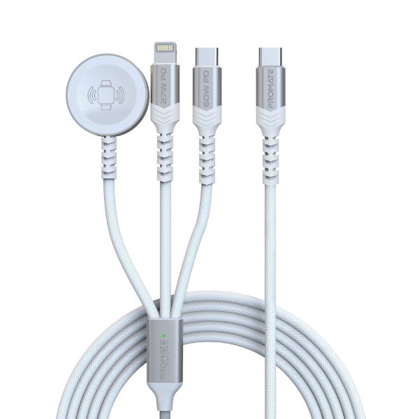 1.5M 5in1 Multi-Connector Charging Cable W/ Both USB-C & Lightning Connectors PROMATE — view 2