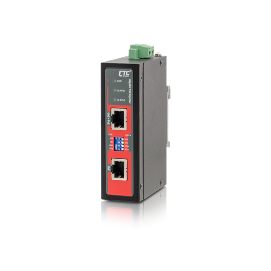 CTC UNION 1 Port Gigabit 48V DC PoE Injector. -40C~75C. PoE+ power CTCunion — view 2