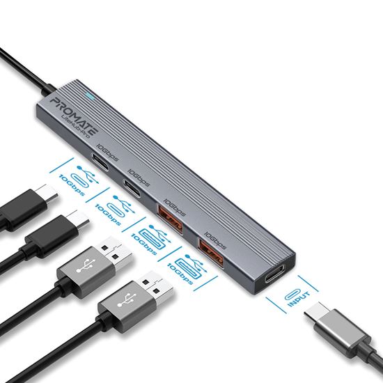 PROMATE 4-in-1 USB Multi-Port Ultra Compact Hub with USB-C Connector. Promate — view 2