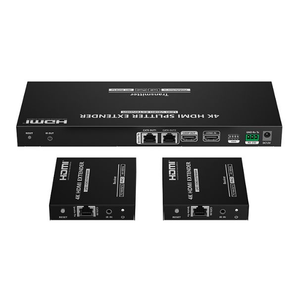 1-In-2-Out 4K@60Hz HDMI Splitter Extender Included IR Extension Leads Lenkeng — view 2