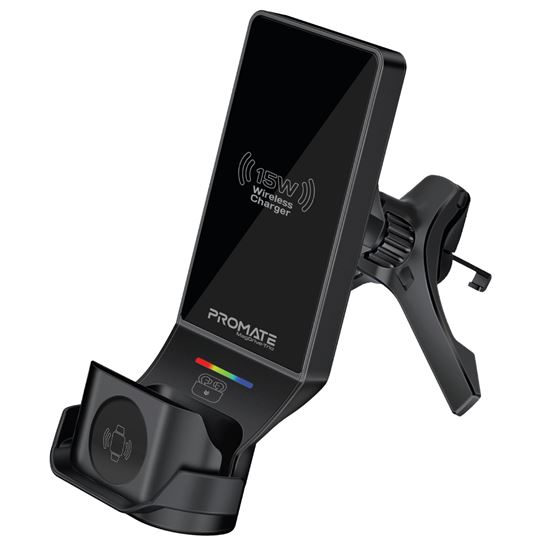 PROMATE 15W 3-in-1 MagSafe InCar Qi2 Phone Wireless Charging Station Promate — view 2
