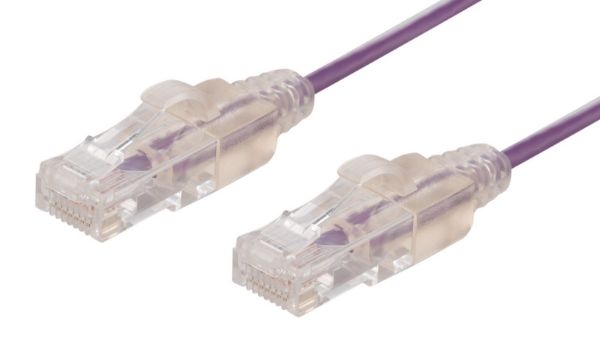 1.25m Cat6A 10G Purple UTP LSZH Patch Lead 30AWG 802.3af Unshielded Plug. Dynamix — view 2