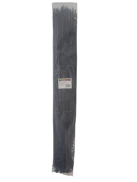 9 X 1168mm Black UV Cable Ties Pack Of 100 80kgs Tensile Strength POWERFORCE — view 2
