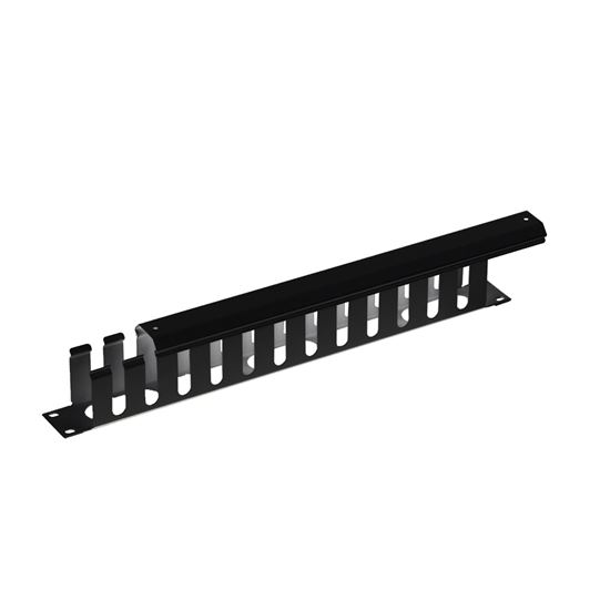 DYNAMIX 19' 1RU Finger Cable Management Bar with protective cap. Dynamix — view 2