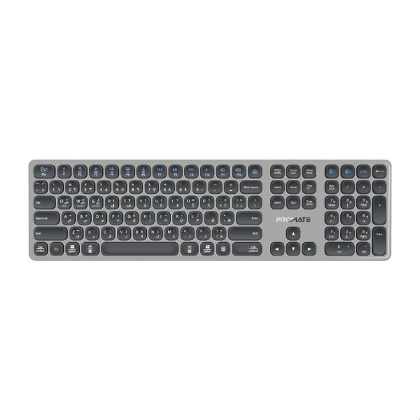 Full-Size Triple-Mode Wireless Keyboard With Scissor Keys & Silent Keys, Angled Kickstand PROMATE — view 2
