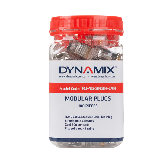 DYNAMIX RJ45 100pc Jar, 8P8C Shielded Modular Plug. 50 Micron. Dynamix — view 2