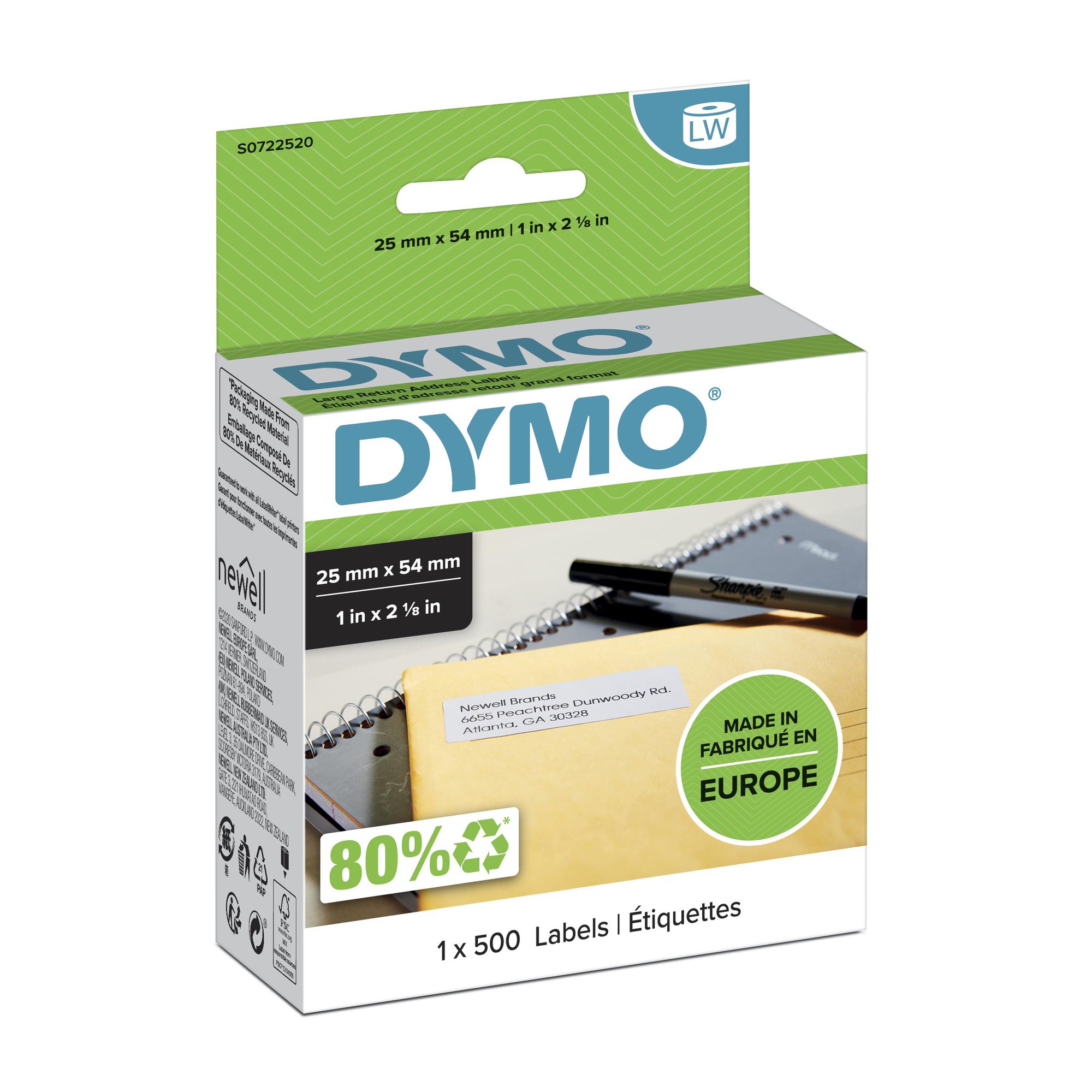 DYMO Genuine Labelwriter Return Address Labels.1 Roll (500 Dymo — view 2