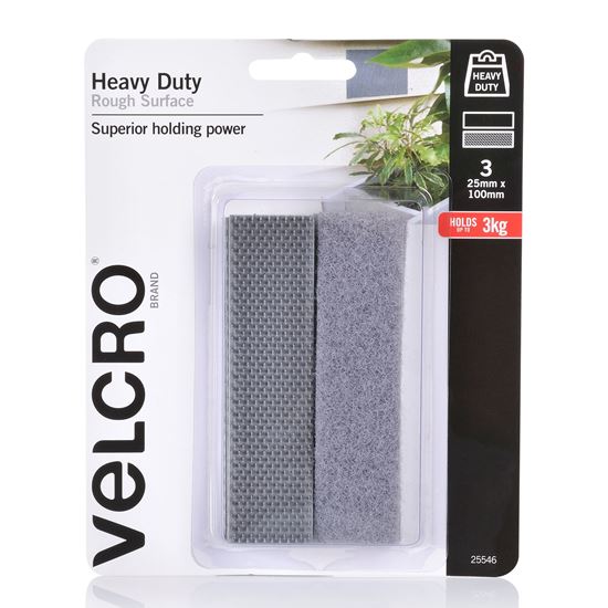 VELCRO Brand 25mm x 100mm Heavy Duty Pre-cut 6 Pack (3pc Hook & 3 Velcro — view 1