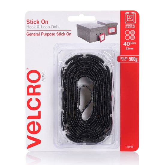 VELCRO Brand 22mm Stick On Hook & Loop Dots. Pack of 40. Designed for Velcro — view 2