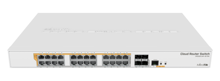 24-Port Gigabit Cloud Router PoE Switch with 4 SFP+ MikroTik — view 2