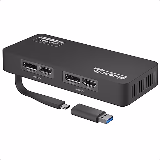 4K USB-C DisplayPort & HDMI Dual Monitor Adapter Plugable — view 2