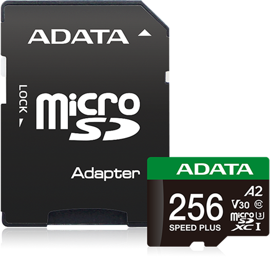 ADATA Speed Plus microSDXC UHS-I U3 A2 V30 Card with Adapter 256GB Adata — view 1