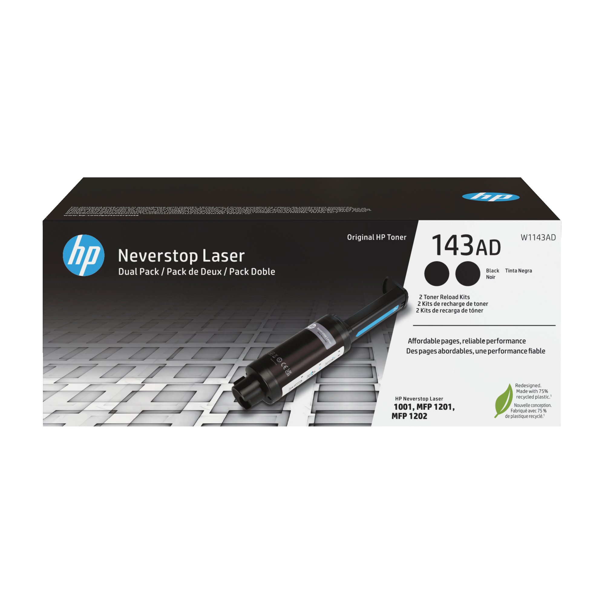 HP 143A Dual Pack Black Neverstop Toner Reload Kit HP — view 2