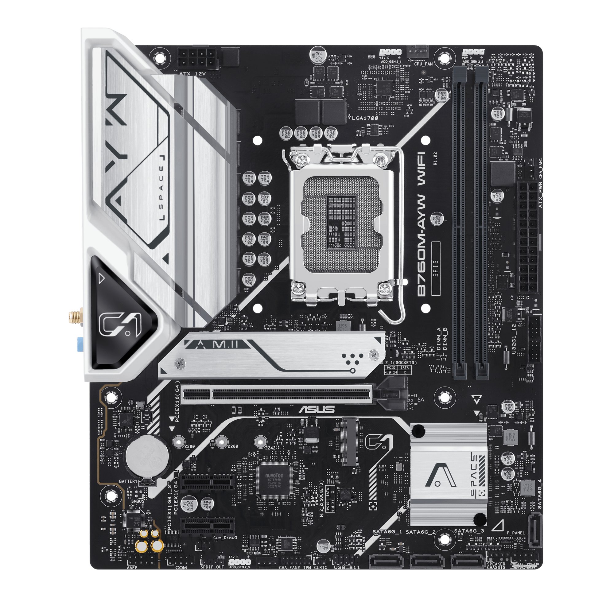 Asus Prime B760M-AYW WIFI DDR5 mATX LGA1700 Motherboard ASUS — view 2