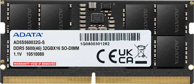 ADATA 32GB DDR5-5600 2048x8 SODIMM Lifetime wty Adata — view 2