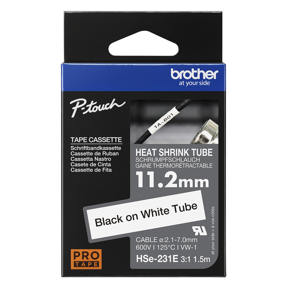 Brother tube tape Black on Wht Brother — view 3