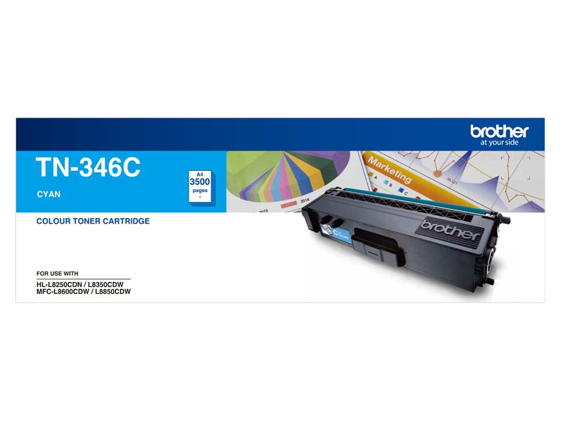 Brother TN346 Cyan Toner Cart Brother — view 2