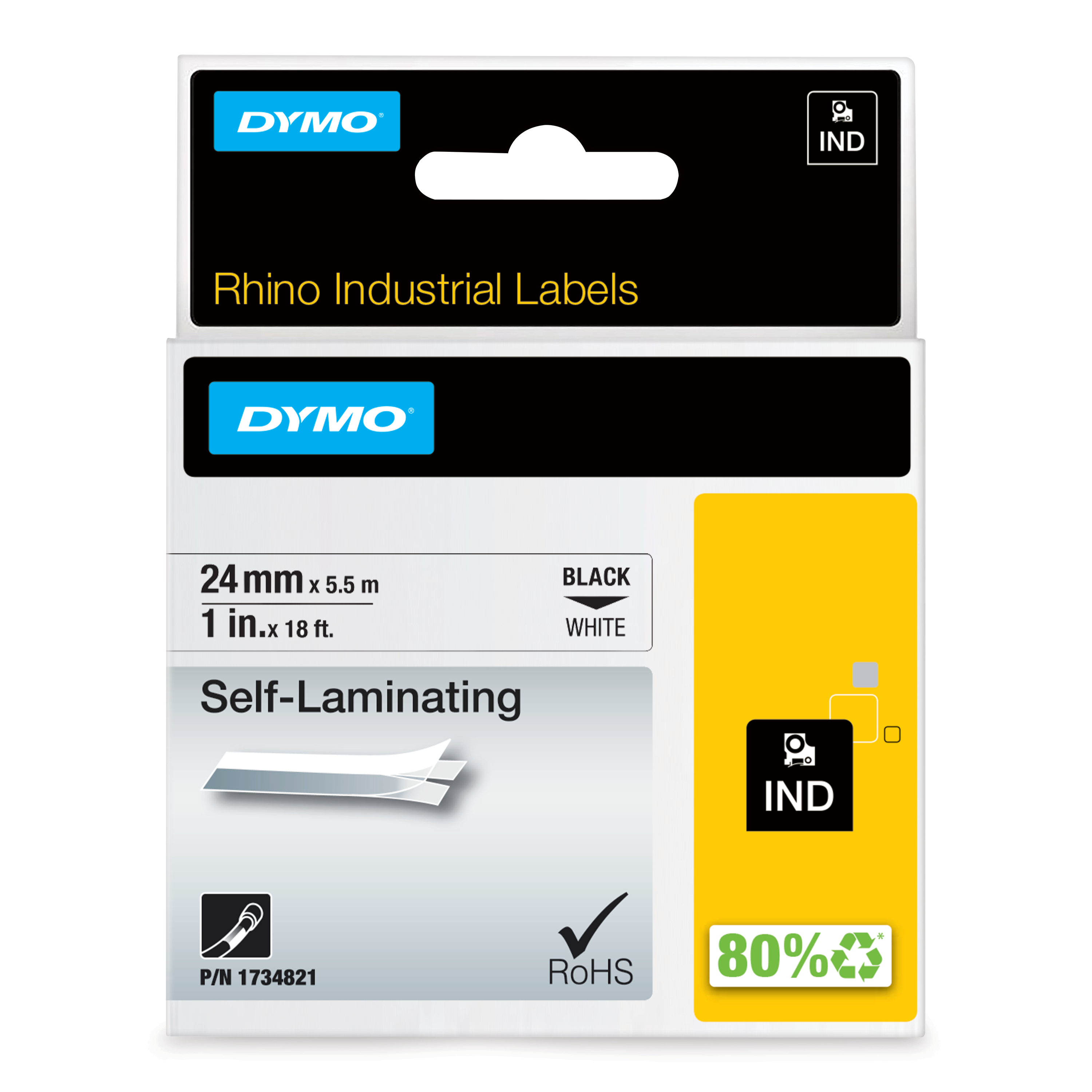 Dymo Rhino 24mm Wht Vinyl Dymo — view 2