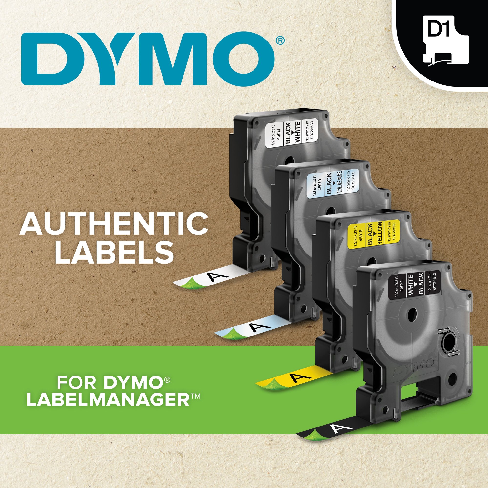 Dymo D1 Wht on Red 12mm x 3m Dymo — view 6
