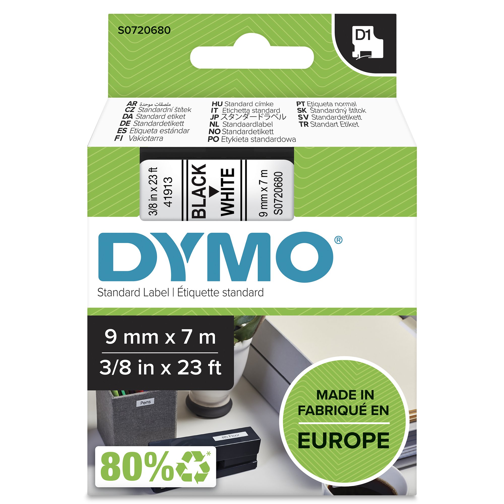 Dymo Blk on Wht 9mm x7m Tape Dymo — view 2