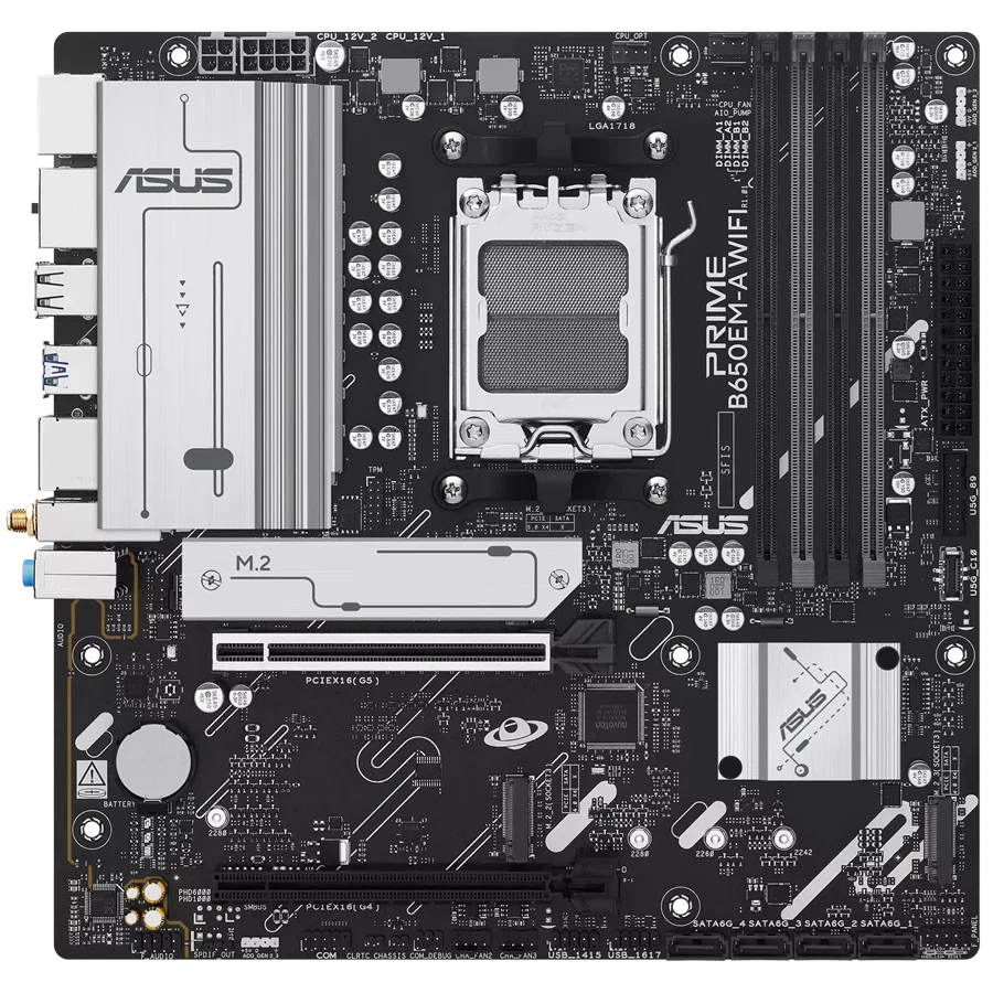 Prime B650EM-a WIFI//Socket AM5,B650,USB10G,WIFI6,Aura,Motherboard Asus — view 2